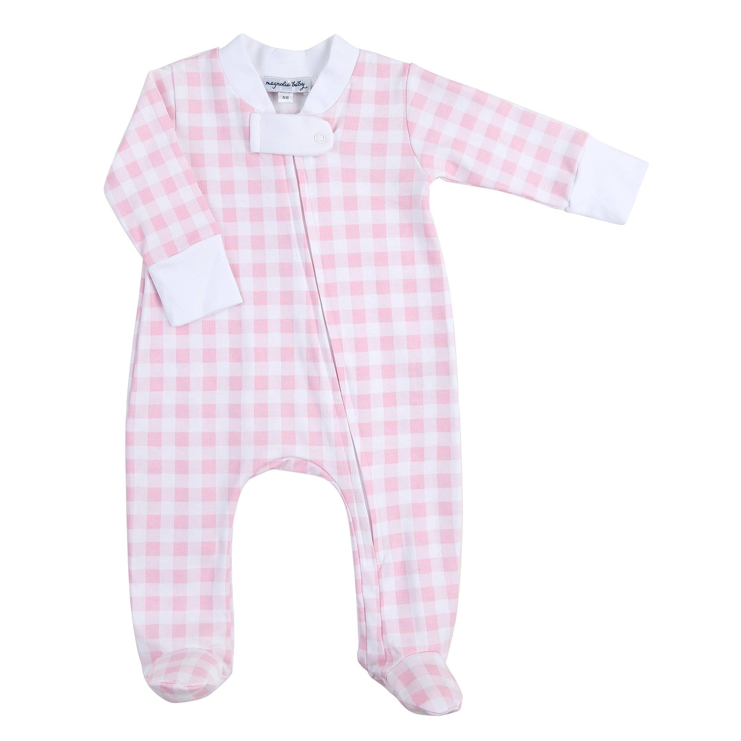Baby Checks Zipper Footie - Pink: Pink / 3M/SM